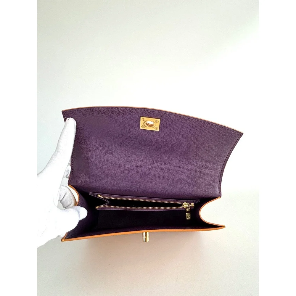Louis Vuitton Malesherbes Epi Leather Yellow Purple Vintage 90s Handbag MI0963